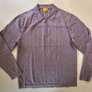 Robert Talbott Carmel Purple Long Sleeve Polo Sweater! Men’s XL. 100% Wool